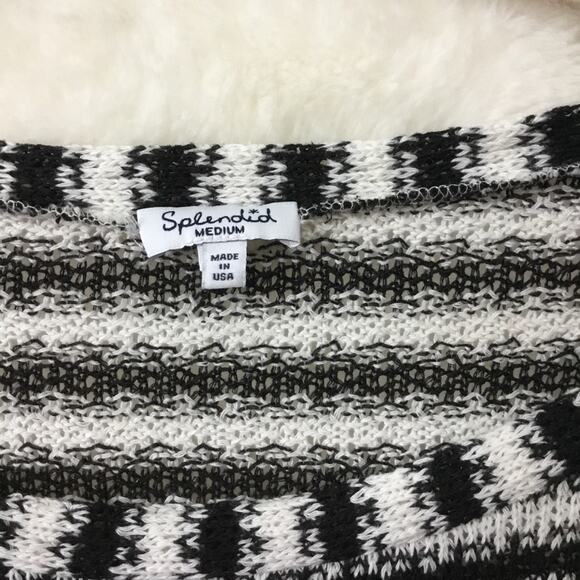 Splendid Black and White Pattern Sweater - Picture 3 of 10